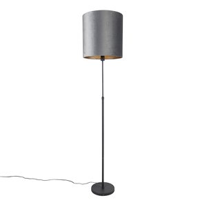 Stojacia lampa čierna odtieň sivá 40 cm nastaviteľná - Parte