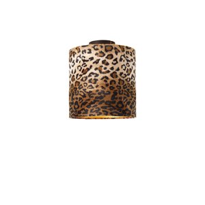 Stropné svietidlo matný čierny odtieň leopardie prevedenie 25 cm - Combi