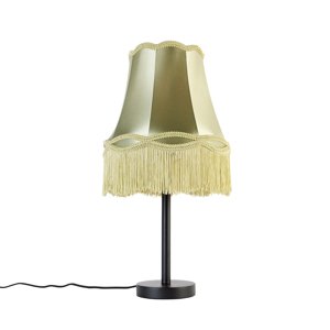 Klasická stolná lampa čierna so zeleným tienidlom Granny 30 cm - Simplo