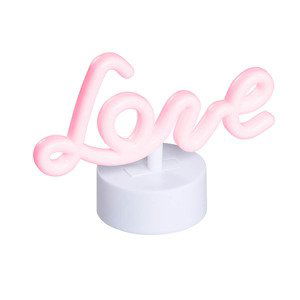 Neon tafellamp wit incl. LED - Liebe