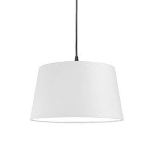 Moderná závesná lampa čierna s bielym tienidlom 45 cm - Pendel