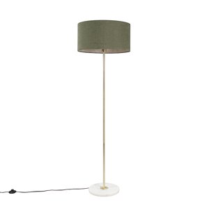 Stojacia lampa mosadz so zeleným tienidlom 50 cm - Kaso