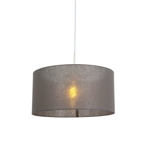 Vidiecka závesná lampa biela so šedým odtieňom 50 cm - Combi 1