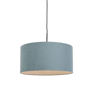 Závesná lampa čierna s modrým tienidlom 50 cm - Combi 1