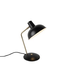 Retro stolová lampa čierna s bronzom - Milou