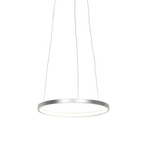 Moderné kruhové závesné svietidlo strieborné 40 cm vrátane LED - Anella