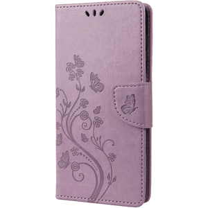 Diárové puzdro na Motorola Moto G54 5G/G54 5G Power Edition MEZZO motýľ, kvety fialové