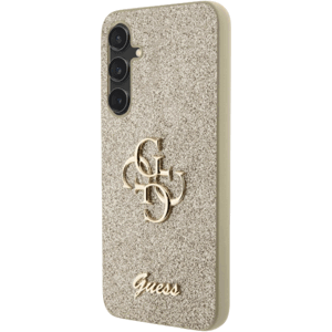 Plastové puzdro Guess na Samsung Galaxy S23 FE 5G S711 GUHCS23FEHG4SGD PU Fixed Glitter 4G Metal Logo zlaté