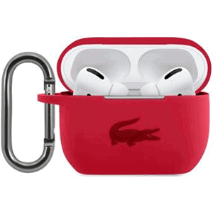 Silikónové puzdro Lacoste na Apple AirPods Pro LCAPSR Liquid Silicone Glossy Printing Logo červené