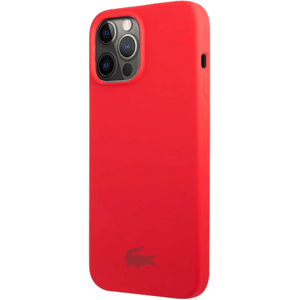 Silikónové puzdro Lacoste na Apple iPhone 13 Pro Max LCHCP13XSR Liquid Silicone Glossy Printing Logo červené