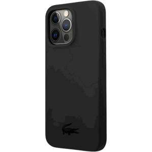 Silikónové puzdro Lacoste na Apple iPhone 13 Pro LCHCP13LSK Liquid Silicone Glossy Printing Logo čierne