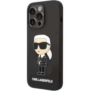 Silikónové puzdro Karl Lagerfeld na Apple iPhone 15 Pro KLHCP15LSNIKBCK Liquid Silicone Ikonik NFT čierne