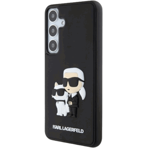 Plastové puzdro Karl Lagerfeld na Samsung Galaxy S24+ 5G S926 KLHCS24M3DRKCNK 3D Rubber Karl and Choupette čierne