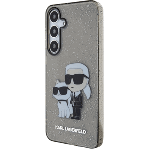 Plastové puzdro Karl Lagerfeld na Samsung Galaxy S24+ 5G S926 KLHCS24MHNKCTGK IML Glitter Karl and Choupette NFT čierne