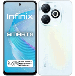 Infinix Smart 8, 3/64 GB, Dual SIM, Galaxy White - SK distribúcia