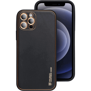 Plastové puzdro na Apple iPhone 15 Pro Max Leather čierne