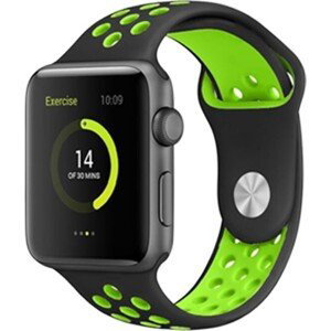SWISSTEN Sport silikónový remienok na Apple Watch 38/40/41mm čierno-zelený