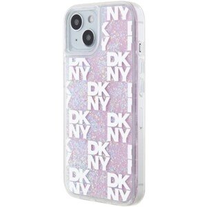 DKNY Liquid Glitter Checkered Pattern Apple iPhone 15 DKHCP15SLCPEPP Pink