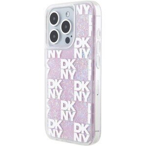 DKNY Liquid Glitter Checkered Pattern Apple iPhone 15 Pro DKHCP15LLCPEPP Pink