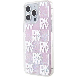 DKNY Liquid Glitter Checkered Pattern Apple iPhone 15 Pro Max DKHCP15XLCPEPP Pink