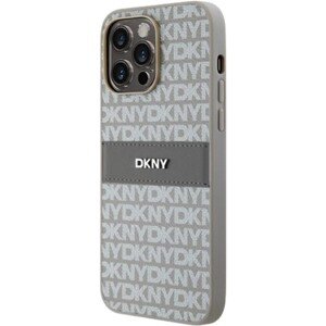 DKNY PU Leather Repeat Pattern Tonal Stripe Apple iPhone 14 Pro DKHCP14LPRTHSLE Beige