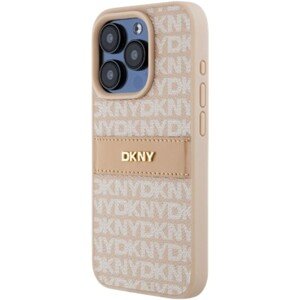 DKNY PU Leather Repeat Pattern Tonal Stripe Apple iPhone 14 Pro DKHCP14LPRTHSLP Pink