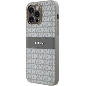 DKNY PU Leather Repeat Pattern Tonal Stripe Apple iPhone 15 Pro Max DKHCP15XPRTHSLE Beige