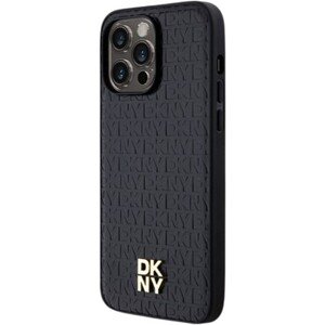 DKNY PU Leather Repeat Pattern Stack Logo Magsafe Apple iPhone 13 Pro DKHMP13LPSHRPSK Black