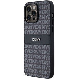 DKNY PU Leather Repeat Pattern Tonal Stripe Apple iPhone 14 Pro DKHCP14LPRTHSLK Black