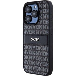 DKNY PU Leather Repeat Pattern Tonal Stripe Apple iPhone 14 Pro Max DKHCP14XPRTHSLK Black