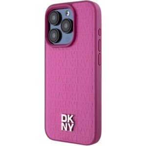 DKNY PU Leather Repeat Pattern Stack Logo Magsafe Apple iPhone 15 Pro Max DKHMP15XPSHRPSP Pink