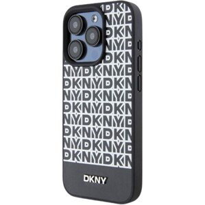 DKNY PU Leather Repeat Pattern Bottom Stripe MagSafe Apple iPhone 13 Pro Max DKHMP13XPSOSPK Black