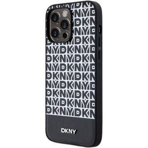 DKNY PU Leather Repeat Pattern Bottom Stripe MagSafe Apple iPhone 14 Pro Max DKHMP14XPSOSPK Black