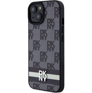 DKNY PU Leather Checkered Pattern and Stripe Apple iPhone 14 DKHCP14SPCPTSSK Black