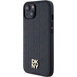 DKNY PU Leather Repeat Pattern Stack Logo Magsafe Apple iPhone 14 DKHMP14SPSHRPSK Black