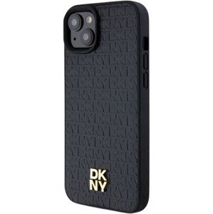 DKNY PU Leather Repeat Pattern Stack Logo Magsafe Apple iPhone 13 DKHMP13MPSHRPSK Black