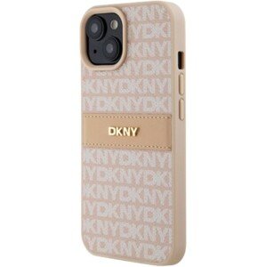 DKNY PU Leather Repeat Pattern Tonal Stripe Apple iPhone 15 DKHCP15SPRTHSLP Pink