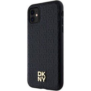 DKNY PU Leather Repeat Pattern Stack Logo Magsafe Apple iPhone 11 DKHMN61PSHRPSK Black