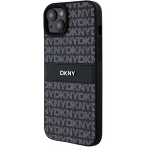 DKNY PU Leather Repeat Pattern Tonal Stripe Apple iPhone 15 Plus DKHCP15MPRTHSLK Black