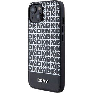 DKNY PU Leather Repeat Pattern Bottom Stripe MagSafe Apple iPhone 13 DKHMP13MPSOSPK Black