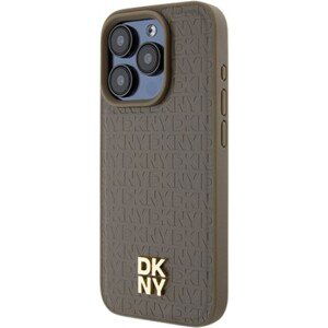 DKNY HC Magsafe PU Repeat Pattern W Stack Logo Apple iPhone 15 Plus DKHMP15MPSHRPSW Brown