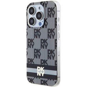 DKNY  PC/TPU Checkered Pattern W Printed Stripes MagSafe Apple Phone 15 Pro DKHMP15LHCPTSK Black
