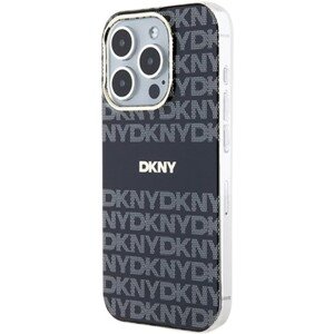 DKNY PC/TPU Repeat Texture Pattern W Stripe MagSafe Apple iPhone 15 Pro Max DKHMP15XHRHSEE Black