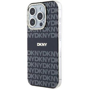DKNY PC/TPU Repeat Texture Pattern W Stripe MagSafe Apple iPhone 15 Pro Max DKHMP15XHRHSEK Black