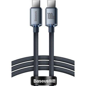 Baseus Crystal Shine CAJY000601, USB-C na USB-C PD100W Power Delivery, 1,2m, čierny