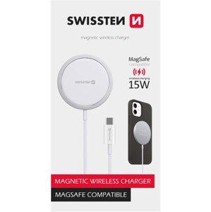 SWISSTEN MagPuck 15W bezdrôtová nabíjačka (MagSafe kompatibilná)