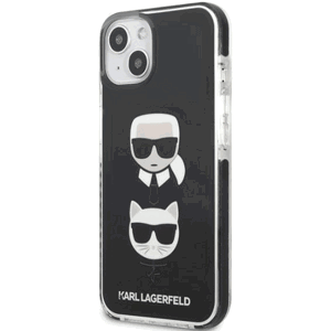 Plastové puzdro Karl Lagerfeld na Apple iPhone 13 Pro KLHCP13LTPE2TK Iconic Karl and Choupette čierne