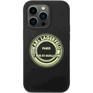 Silikónové puzdro Karl Lagerfeld na Apple iPhone 14 KLHCP14SSRSGRCK HC Silicone RSG BIC čierne