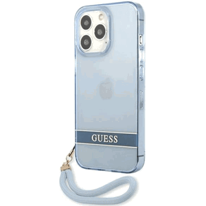 Plastové puzdro Guess na Apple iPhone 13 Pro GUHCP13LHTSGSB Translucent modré