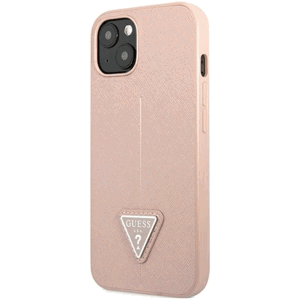 Plastové puzdro Guess na Apple iPhone 14 Plus GUHCP14MPSATLP HC Saffiano PU Triangle ružové